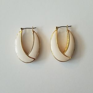 Ivory and Gold Colored Earrings